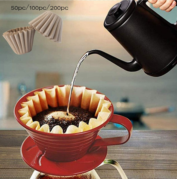 Hand drip coffee filter paper corrugated origami filter cup cake cup