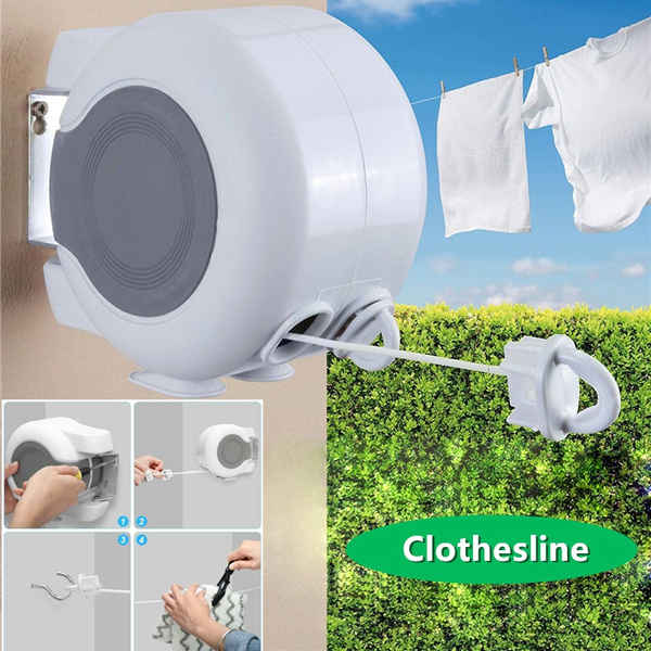 26m Retractable Clothes Outdoor Reel Washing Line Double Wall
