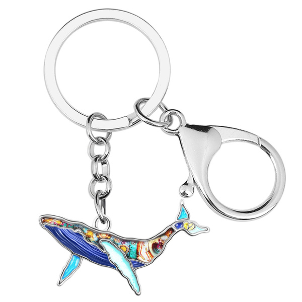 Enamel Alloy Elegant Whale Keychains Ocean Animals Keyrings Jewelry ...