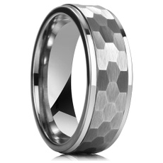 Steel, 8MM, crystal ring, zirconring