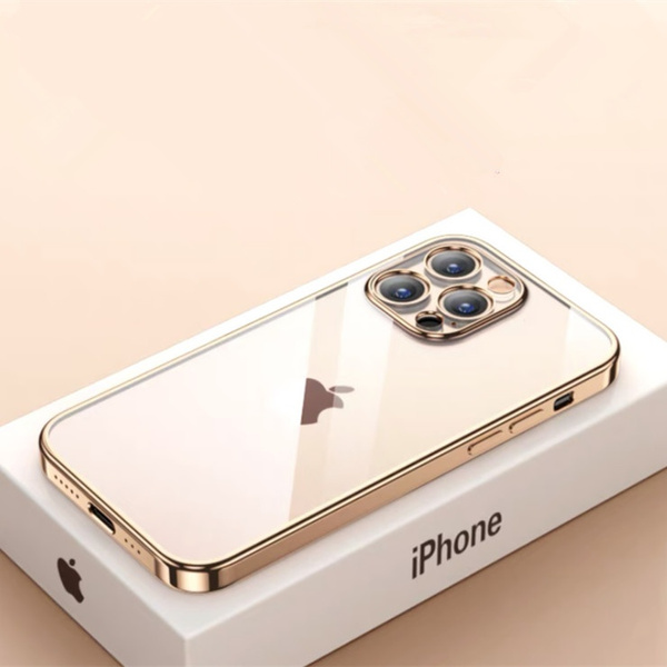 Luxury Square Clear Phone Case For iPhone 11 12 13 14 Pro Max XR X