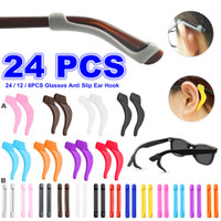 New 24/12/6PCS Nice Silicone Glasses Ear Hooks Tip Eyeglasses Anti Slip ...