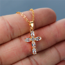 Beautiful, cute, DIAMOND, Cross necklace
