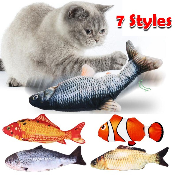  Electric Moving Fish Cat Toy Realistic Flopping Fish Dog Toy  Plush Interactive Cat Toy Fun Toy for Cat Exercise : Pet Supplies