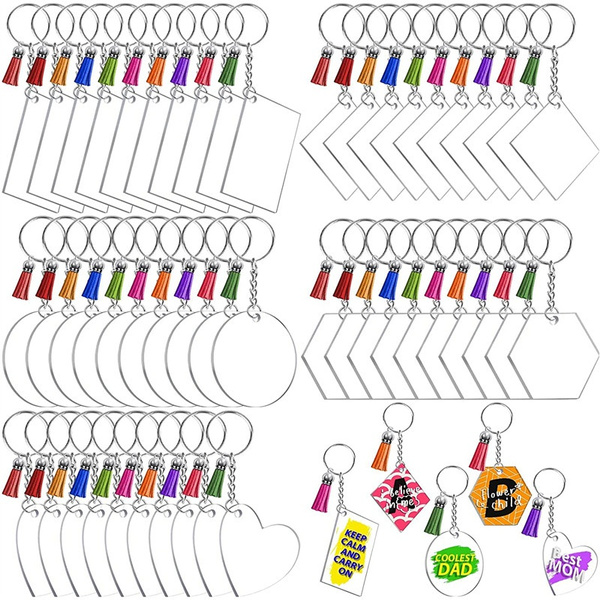 Acrylic Blanks Keychains Bulk, 20Pcs Kit(5 Sets) or 40Pcs Kit(10