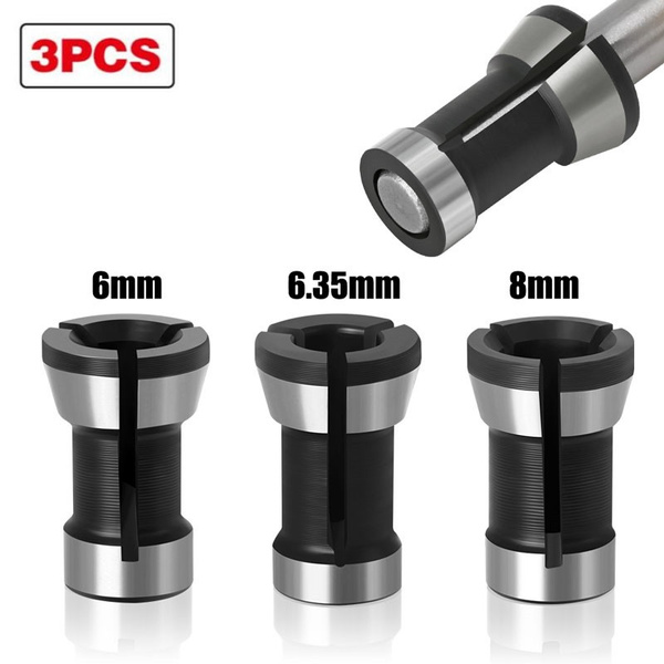 3PCS Collets 6.35mm 8mm 6mm Collet Chuck Engraving Trimming machine ...