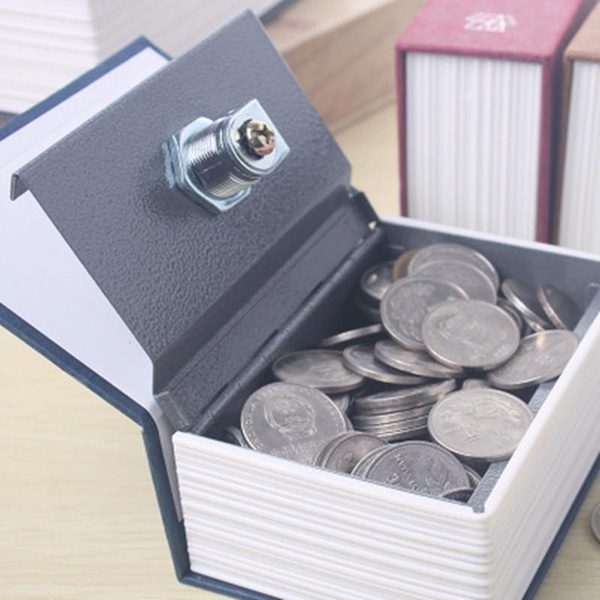 1 Set Storage Safe Box Dictionary Book Money Bank Hidden Secret Security Lock + Lock Keys Wish