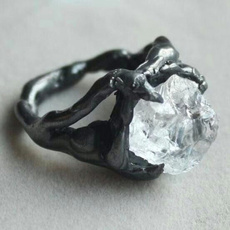 crystal ring, Joyería de pavo reales, 925 silver rings, Accesorios