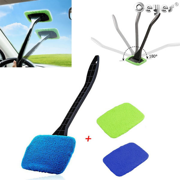 Ceyes 3pcs Car Window Cleaner Brush Kit Windshield Wiper Cleaning Wash Tool  Inside Interior Auto Glass Cleaning Wash Tool(3 Colors)