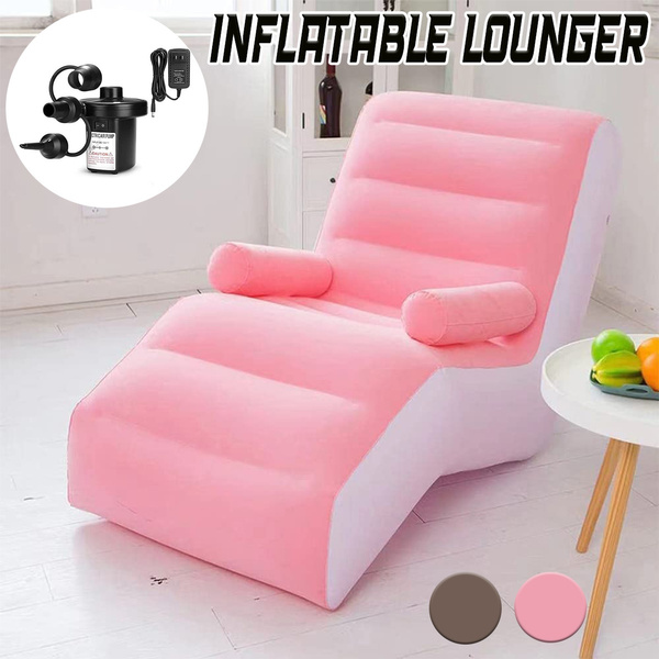 Pink/Coffee Inflatable Floating Lounge Pool Recliner Lounger Chair ...