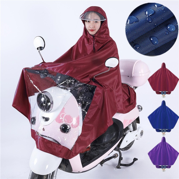 Hooded Wheelchair Rain Cover - Waterproof Cycling Poncho For Bike, Ebike, Motorcycle & Mobility Scooter