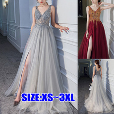sleeveless, A-line, gowns, Dresses
