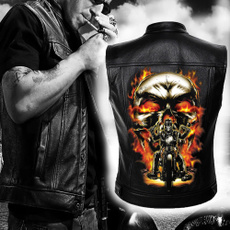 motorcyclevestleather, skullleatherjacket, Fashion, leathervestmen