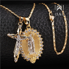 virginmarynecklace, crucifixnecklace, DIAMOND, Cross necklace