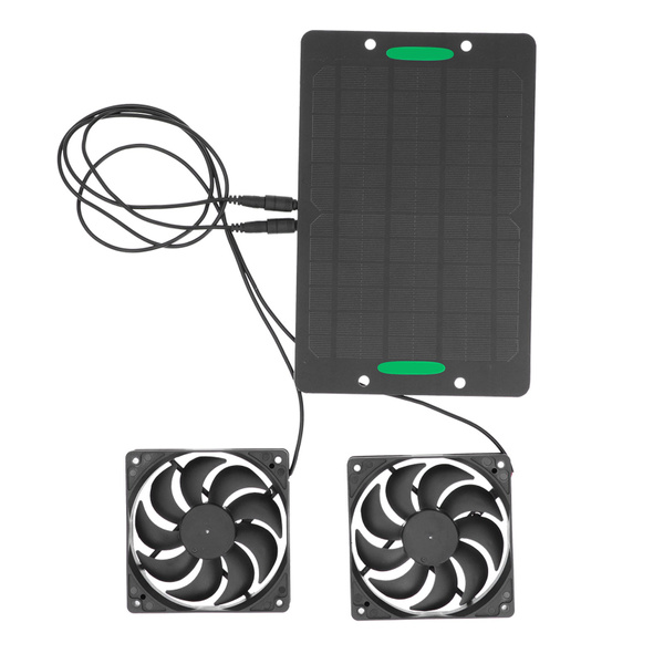 Solar Panel Fan Kit Dual Extractor Outdoor Ventilation Equipment for ...