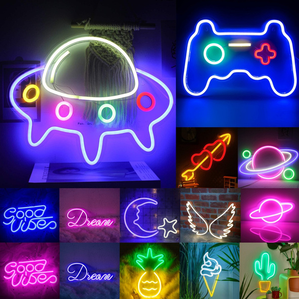 Kids Game Led Sign Wall Art Decor Glow in the Dark Wall Art 