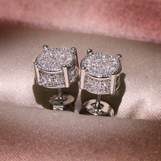 Sterling, DIAMOND, moissanite earrings, whitesapphireearring