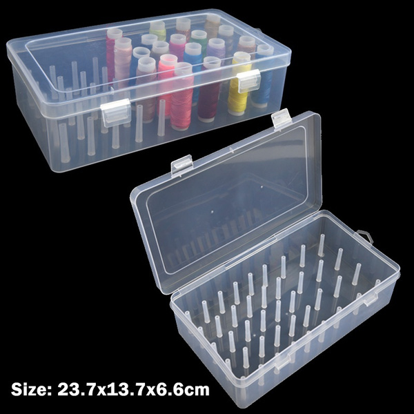 Sewing Thread Storage Box 42 Pieces Spools Bobbin Carrying Case