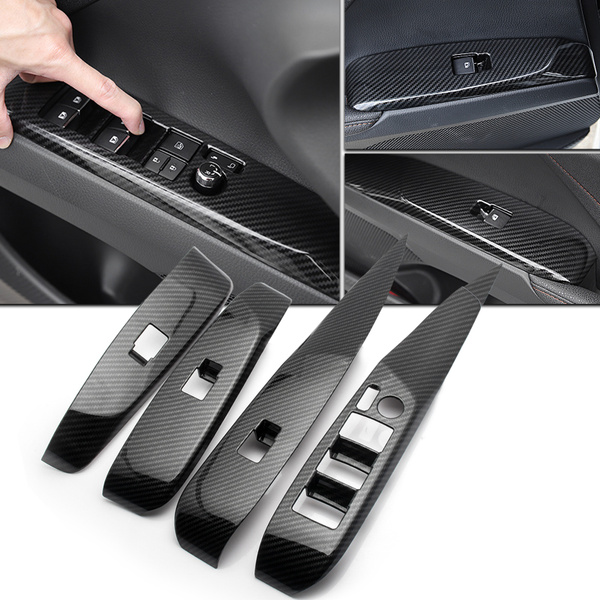 Carbon Fiber Style Interior Window Lift Switch Panel Cover Molding ...