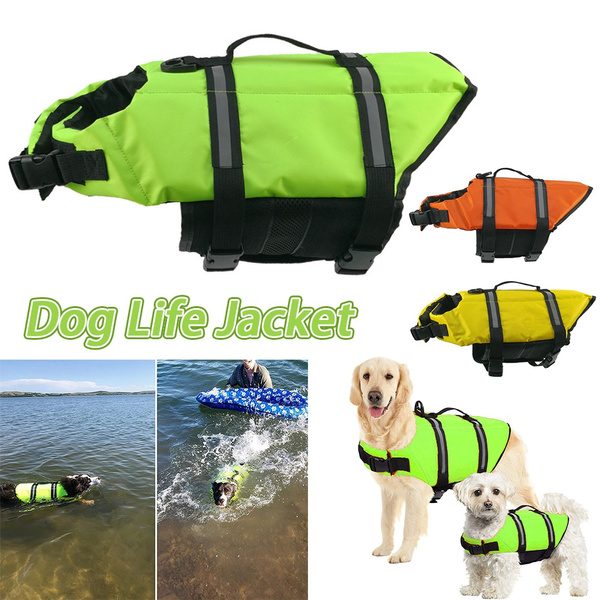 Dog Life Jacket Buoyancy Aid Pet Swimming Boating Reflective Safety ...