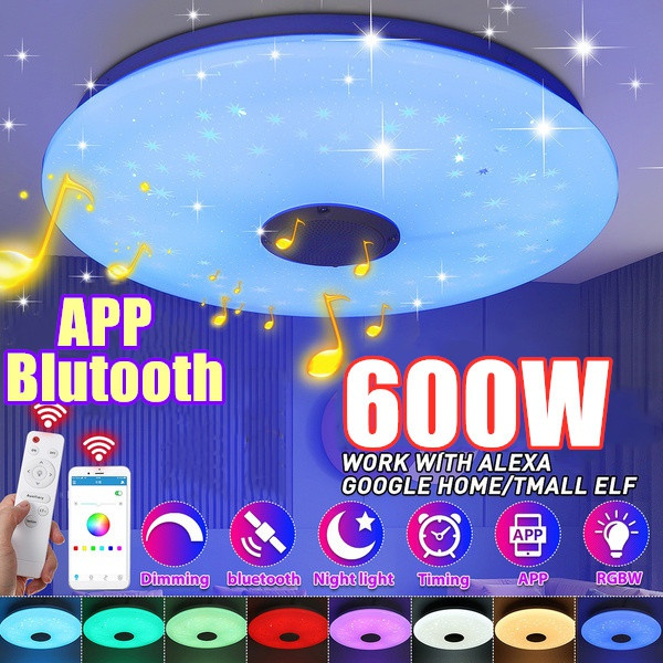 600W Super Bright RGB Ceiling Light bluetooth Music Speaker Lamp