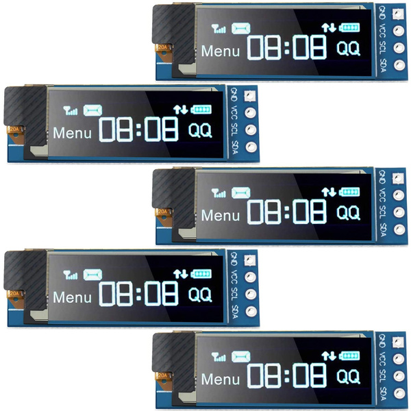 5 Pieces I2C Display Module 0.91 Inch I2C OLED Display Module Blue ...