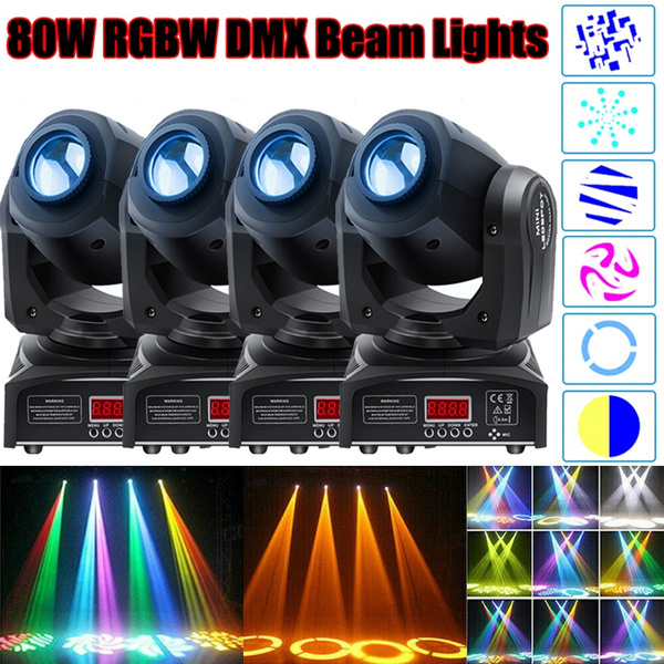Moving Head 80W Stage Lighting RGBW Gobo Spot DMX Beam DJ Disco Club ...