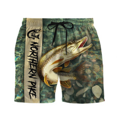 3dnorthernpikefishingshort, runningshort, Beach Shorts, mensswimtrunk