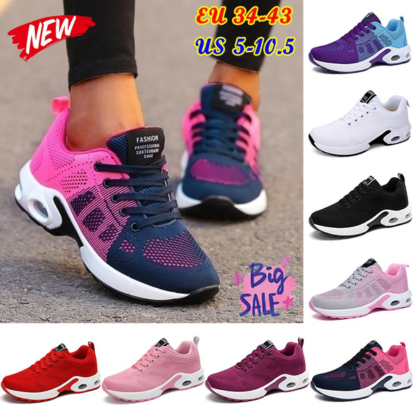DUOYANGJIASHA Women's Athletic Road Running Mesh Breathable Casual Sneakers Lace Up Comfort Sports Student Fashion Tennis Shoes 