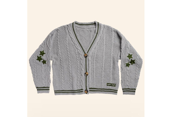 Cream Limited Edition 2022 Limit Sale Fashion Star Embroidery Cardigan  Knitted Taylor Swift Cardigan Folklore Album