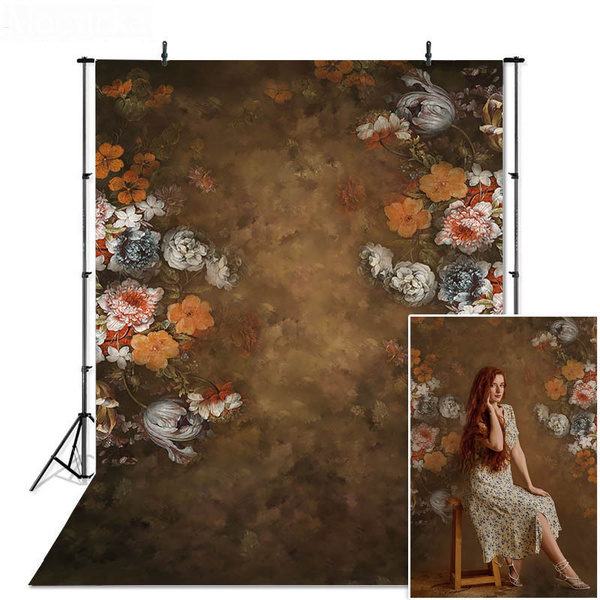 Retro Old Master Abstract Flowers Photography Backdrop Floral Texture ...