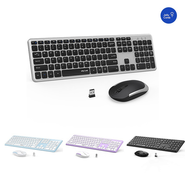Jelly Comb Wireless Keyboard and Mouse Combo, KUT027 Wireless Keyboard