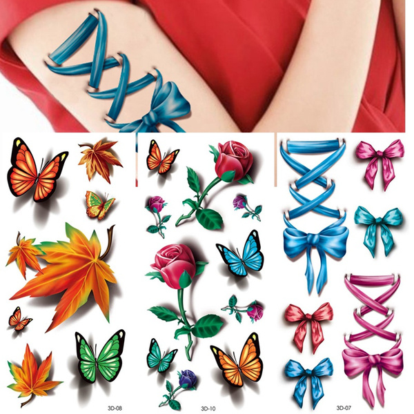 3d Tattoos Women Temporary Tattoos Tattoo Stickers 19x9cm Beautiful 3054
