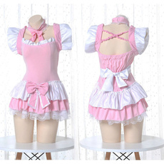 pink, cute, Cosplay, apron