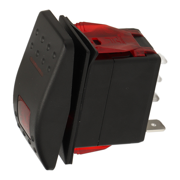 4Pin Marine Rocker Switch IP65 Waterproof SPDT ON‑OFF‑ON Red Indicator ...