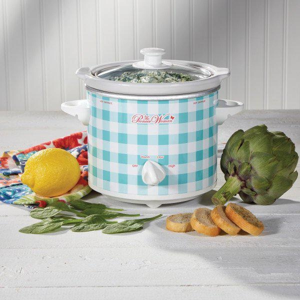 The Pioneer Woman 33018 1.5 Quart Slow Cooker Twin Pack, Breezy Blossom and  Teal Gingham