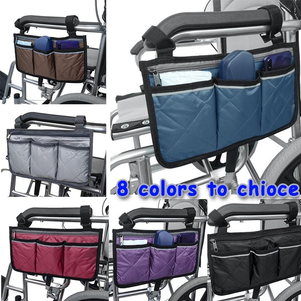 Wheelchair Side Hanging Bag Armrest Pouch Organizer Pocket Holder