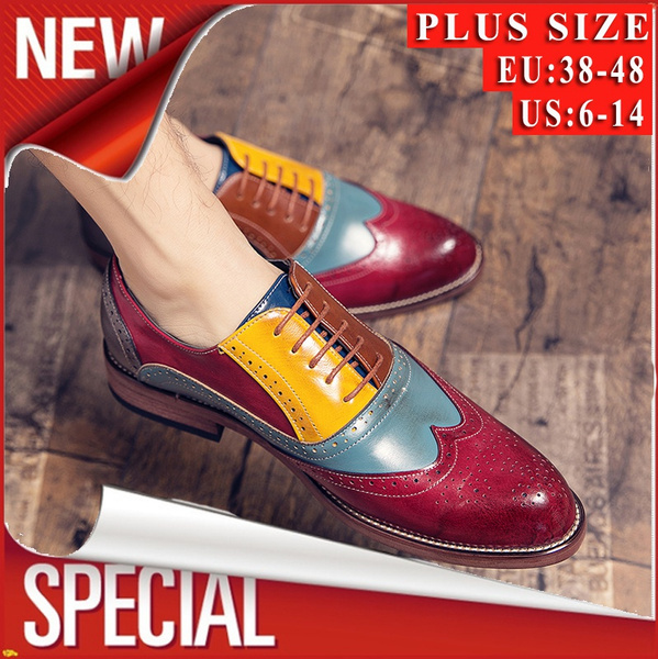 Men Fashion New Business Shoes Oxford Leather Dress Shoes Lace Up Big