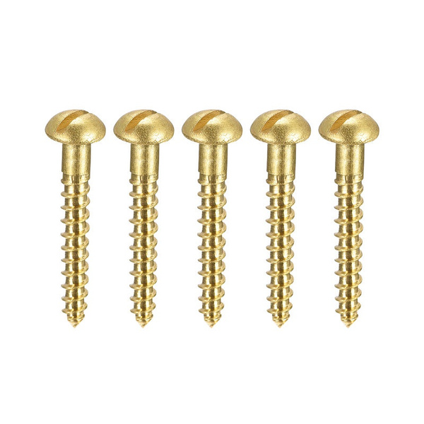 Wood Screws M2.5 x 16mm Slotted Round Head Brass SelfTapping Screw 100