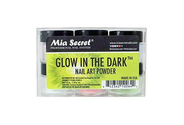 Mia Secret Glow In the Dark Acrylic Powder, 6 piece Set