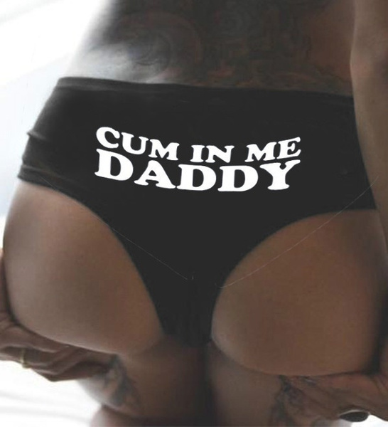 New Arrival Women Underpants Cum In Me Daddy Letter Print Women Briefs Plus  Size Women Underwear Underpants