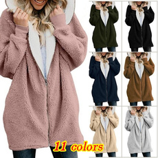 fur coat, Plus Size, Long Sleeve, hoodiescoat