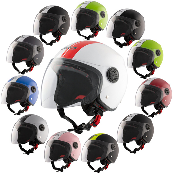 Casque Jet Moto Scooter Quad Visière ECE 22-06 Italie - Taille L