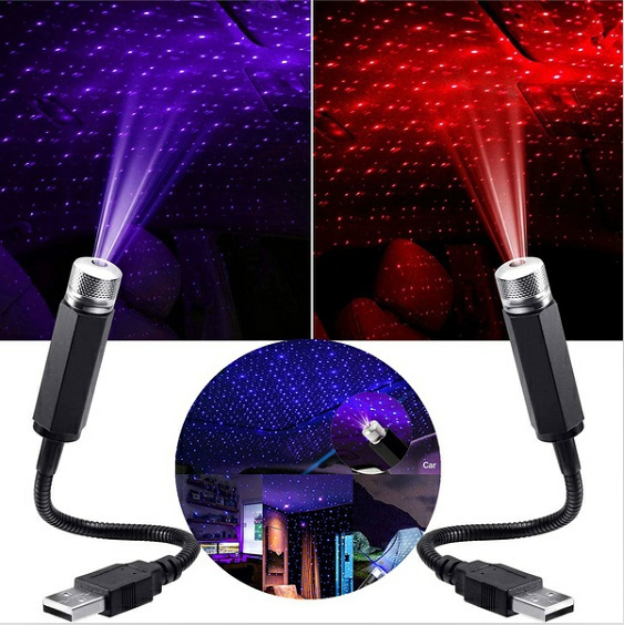 Romantic led car roof, home interior, starry sky, night light, projector, atmospheric galaxy