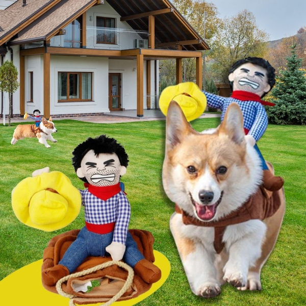 Cowboy Rider Dog Costume, Mouse & Scooby Doo Dog Costume, XXL Tiny