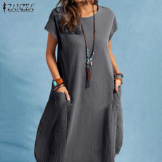 dressesforwomen, Casual, solidcolordres, baggydres
