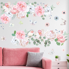 decoration, flowerwall, living room, wallartstick