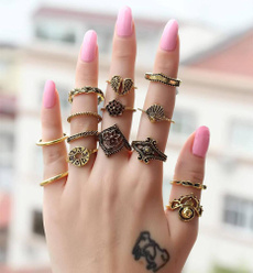 stackable, boho, Jewelry, gold