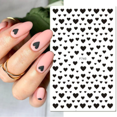 Heart, nail stickers, Love, Letters