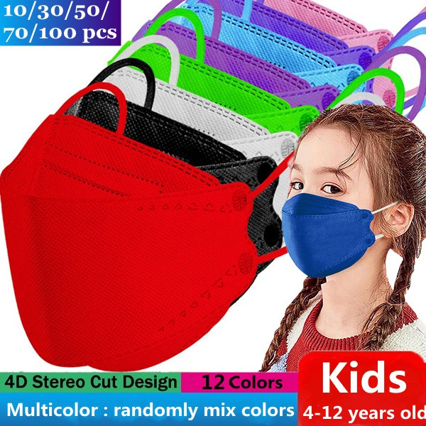 100/70/50/30/10PCS Face Mask 4 Layer Protection Mask Child Mouth Mask